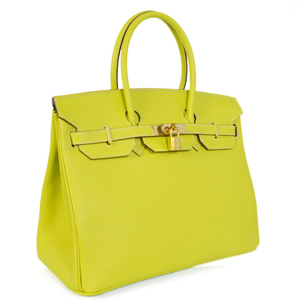 Hermes Birkin 35CM Palm stripes leather in Lemon Yellow with Gold hardware