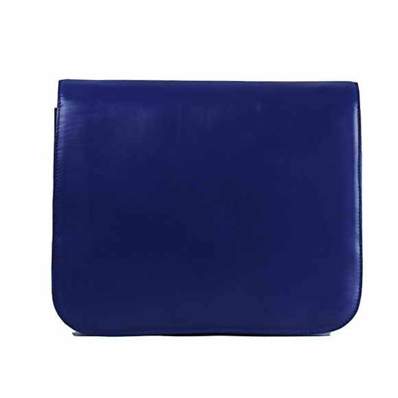 Celine Classic Leather Shoulder Flap Bag 80088 Blue