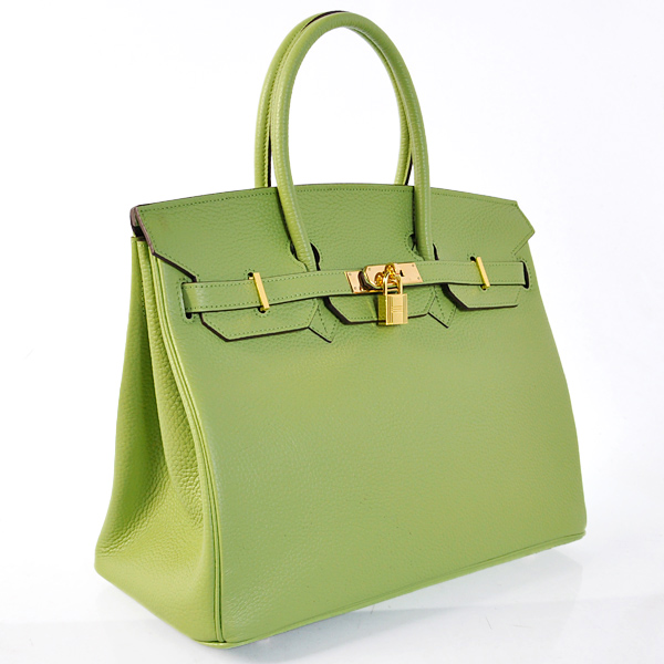 Hermes Birkin 35CM clemence leather in Light green with Gold hardware