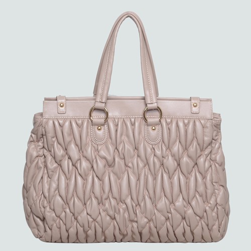 Miu Miu Matelasse Leather Tote Bag 90286 Pink