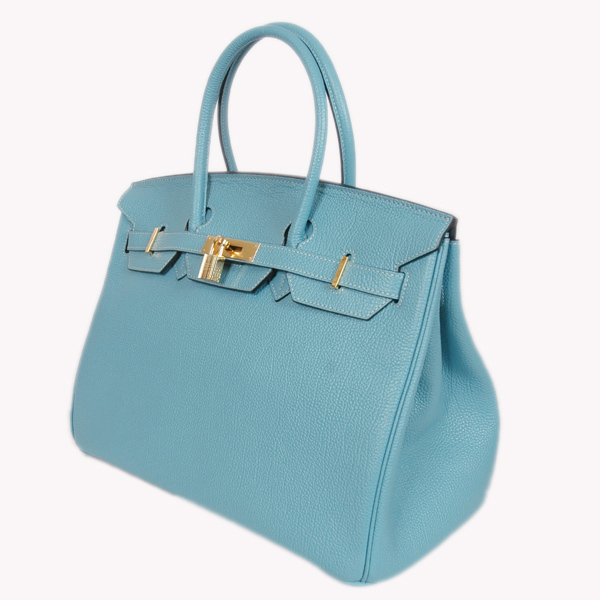 Hermes Birkin 35CM togo leather in light blue with Gold hardware