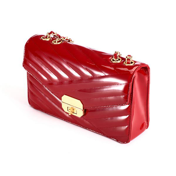 Chanel Mademoiselle Turnlock Middle Flap Bag Patent Leather A66839 Bordeaux