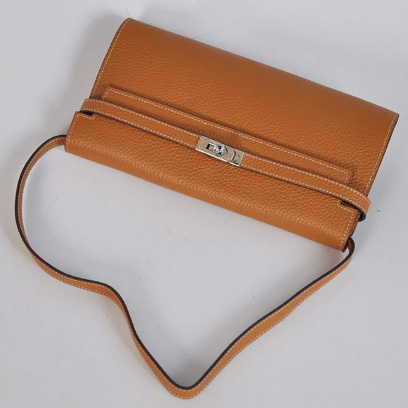 Hermes Kelly 26CM Shoulder Bag Clemence Camel