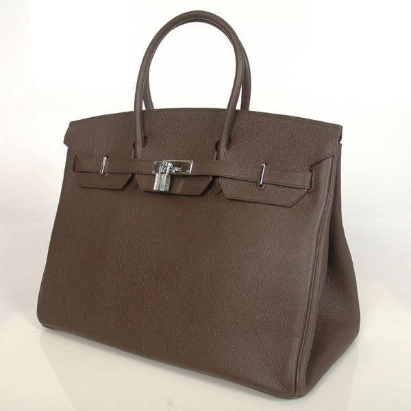 Hermes Birkin togo leather 40CM togo in Dark Brown with Silver hardware