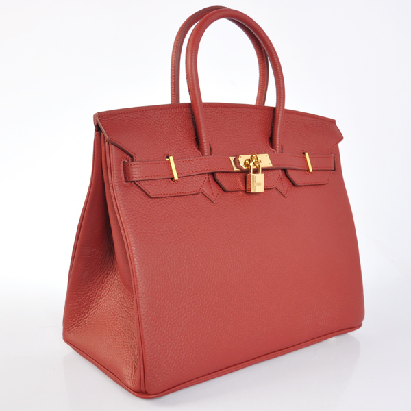 Hermes Birkin 35CM clemence leather in Purplish red with Gold hardware