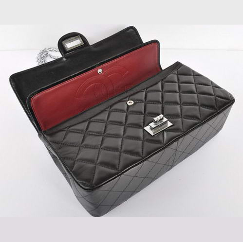 Chanel Classic Quilted Flap Bag 1113 Black Silver