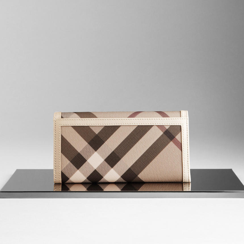 SMOKED CHECK CONTINENTAL WALLET