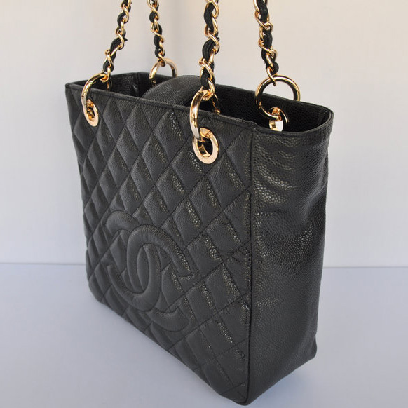 Chanel A50994 Black Medium Shopping Bags Gold Hardware