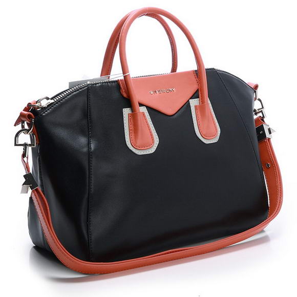 Givenchy Antigona Bag Claf Leather 9981 Black Orange