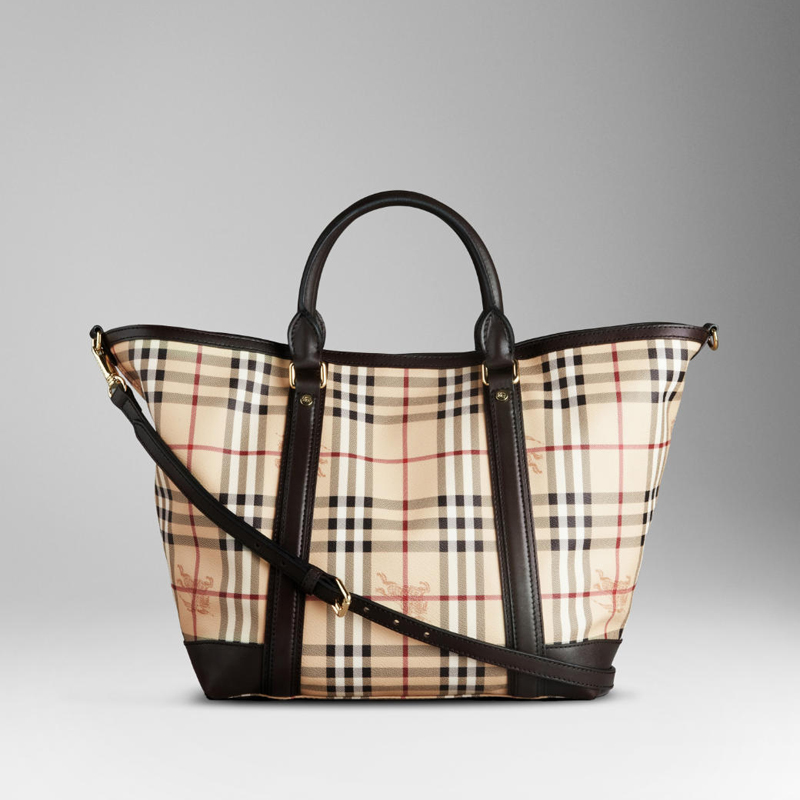 LARGE HAYMARKET CHECK SHOPPER