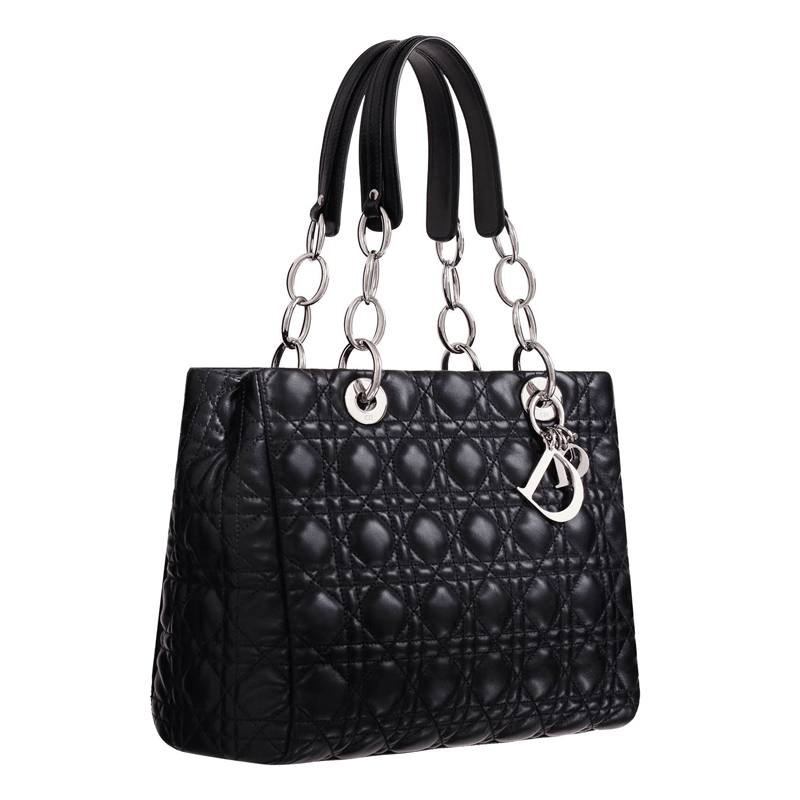 Black leather 'Dior Soft' shopping bag