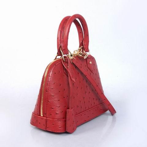 2013 Louis Vuitton Ostrich Leather Alma BB M91606 red