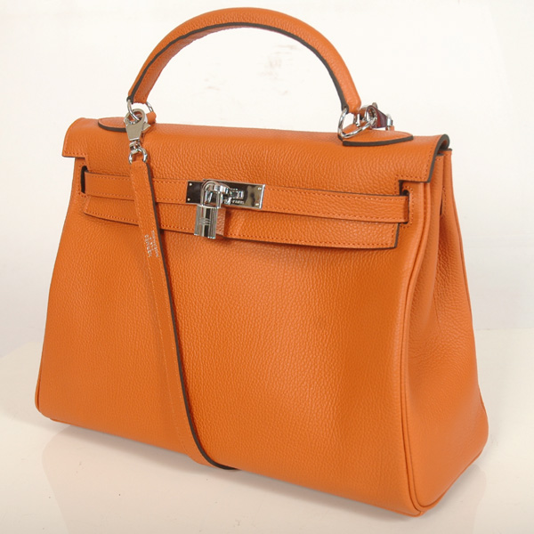 Hermes Kelly togo leather 32CM togo in Orange with Silver hardware