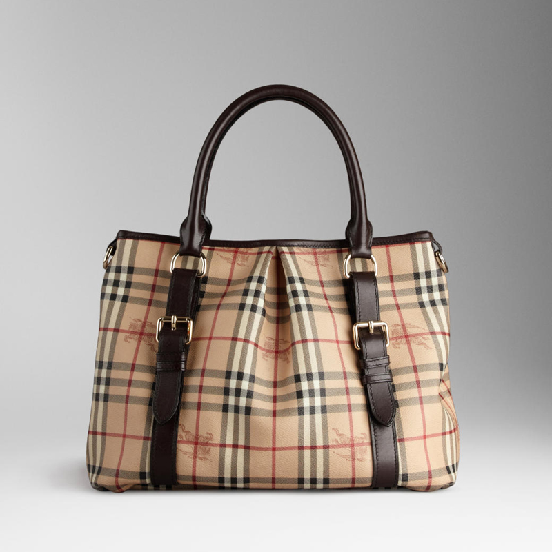 LARGE HAYMARKET CHECK TOTE