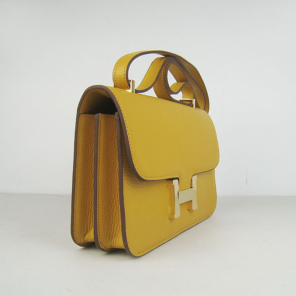 Hermes Constance Togo Leather Single Bag Yellow Gold Hardware H020