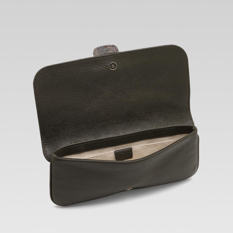 'greenwich' clutch with stirrup detail