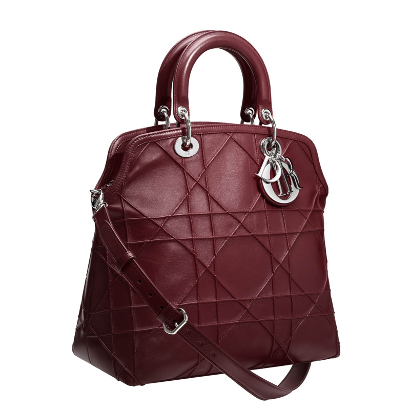 Vine-coloured leather and python-skin 'Granville' bag