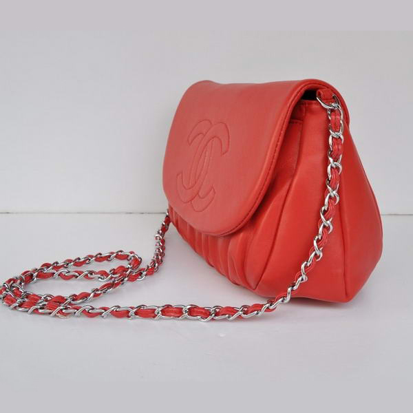 Chanel Sheepskin Leather Shoulder Bags A40033 Red