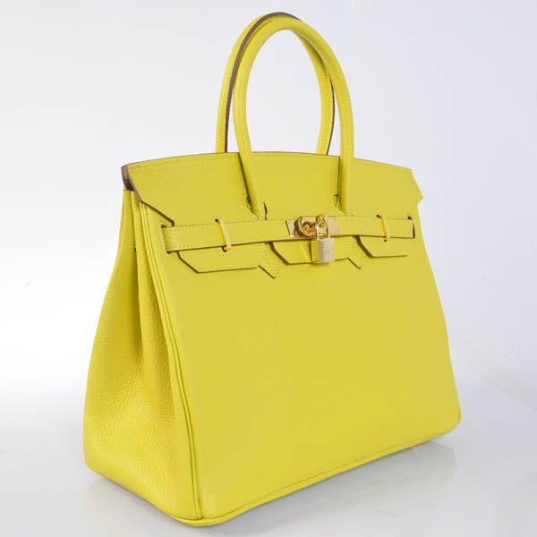 Hermes Birkin 35CM clemence leather in Lemon Yellow with Gold hardware