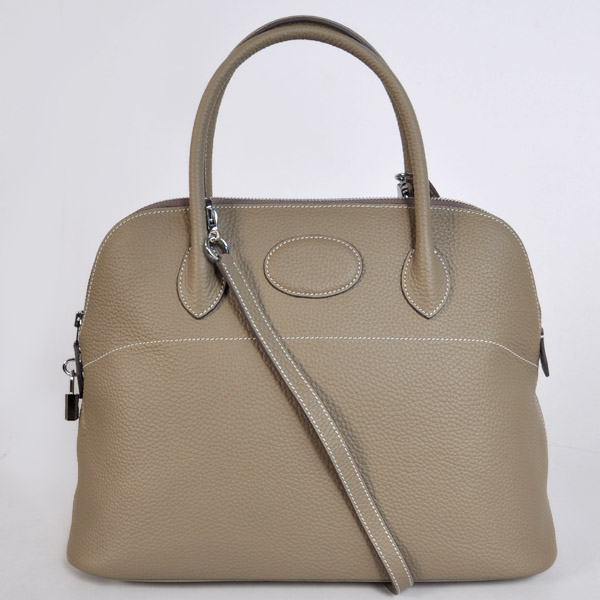 Hermes Bolide Bag 37cm clemence leather in Dark Grey with Silver hardware