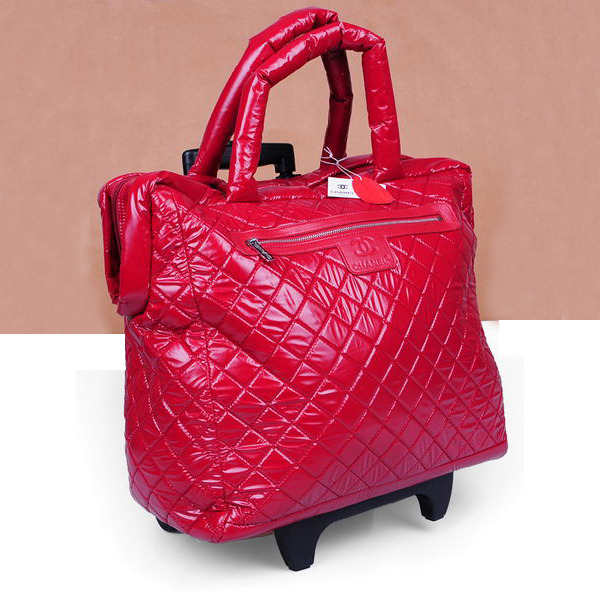 Chanel CoCo Cocoon Quilted Nylon Trolley A47205 Red