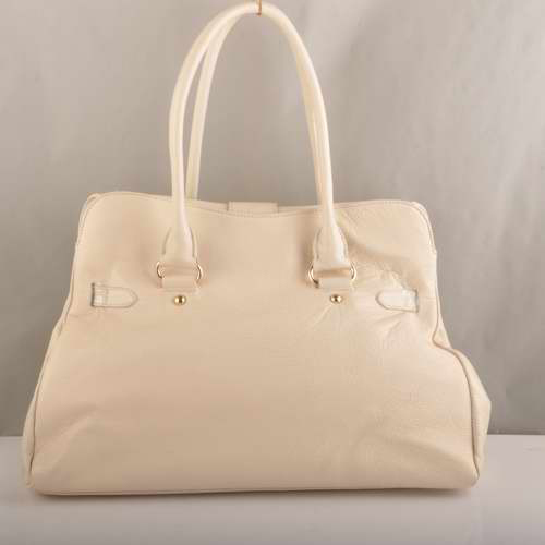 Miu Miu Calf Leather Tote Bags 90331 Rice White