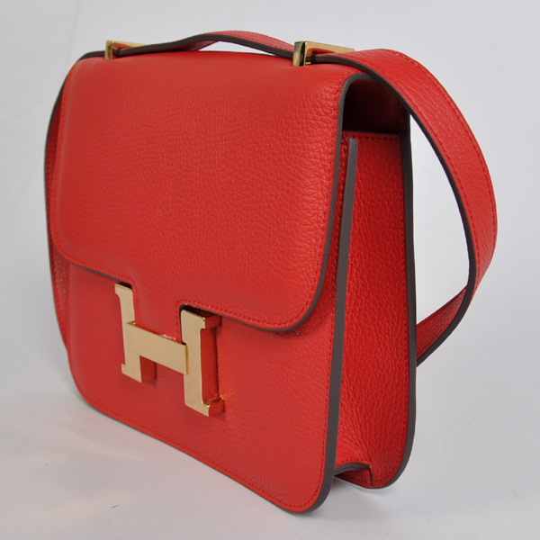 Hermes Constance Bag clemence leather in Flame with Gold hardware