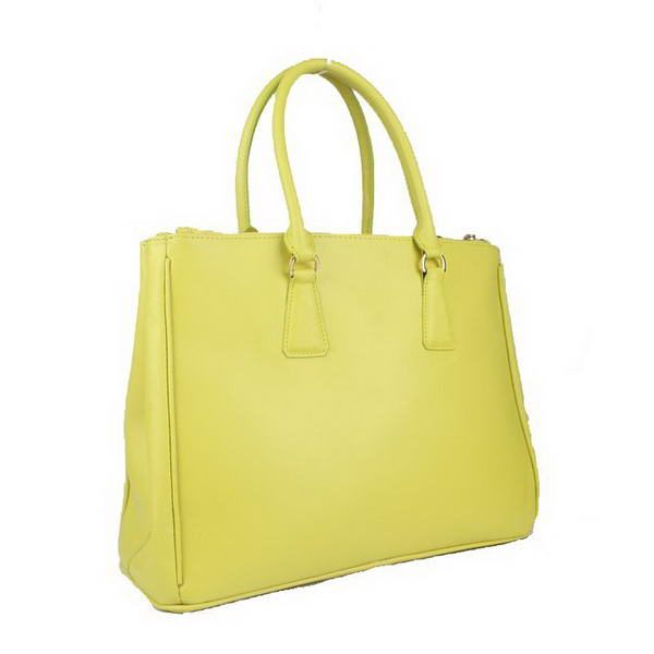 Prada Saffiano Calf Leather Tote Bag BN5023 Lemon