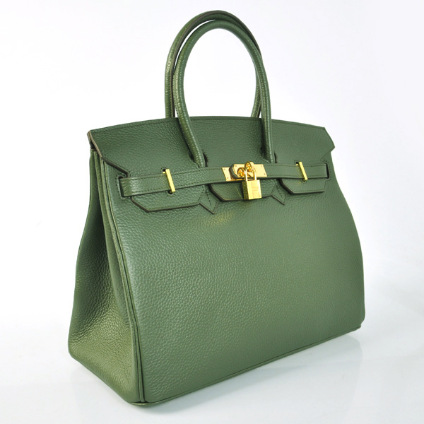 Hermes Birkin 35CM clemence leather in Army Green with Gold hardware