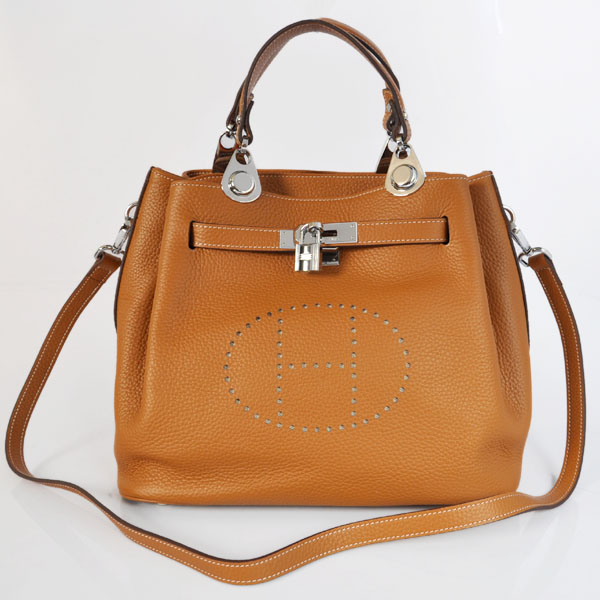 Hermes Mini so kelly bag in Camel with Silver hardware