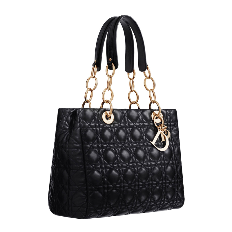 Black leather 'Dior Soft' shopping bag