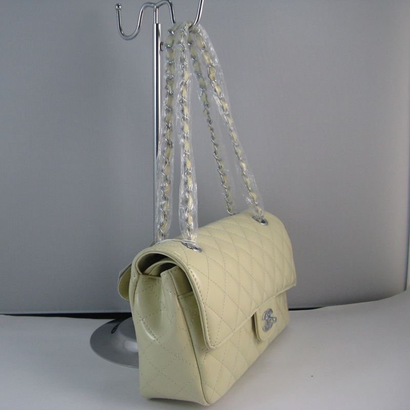 Chanel beige color with Silver chain