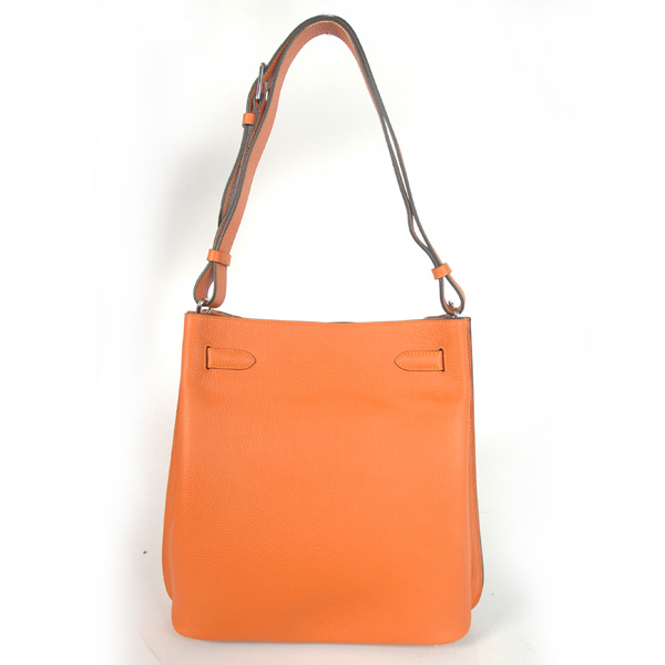 Hermes Sokelly Medium clemence leather in Orange with Silver hardware