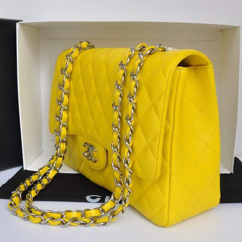 Chanel Original Caviar Leather Flap Bag A28600 Yellow