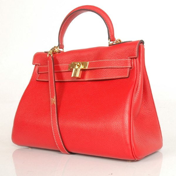 Hermes Kelly 32CM clemence leather in Flame with gold hardware