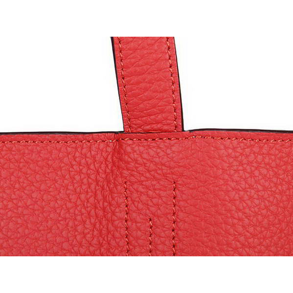 Hermes Shopping Bag 37CM Totes Clemence Leather Light Red