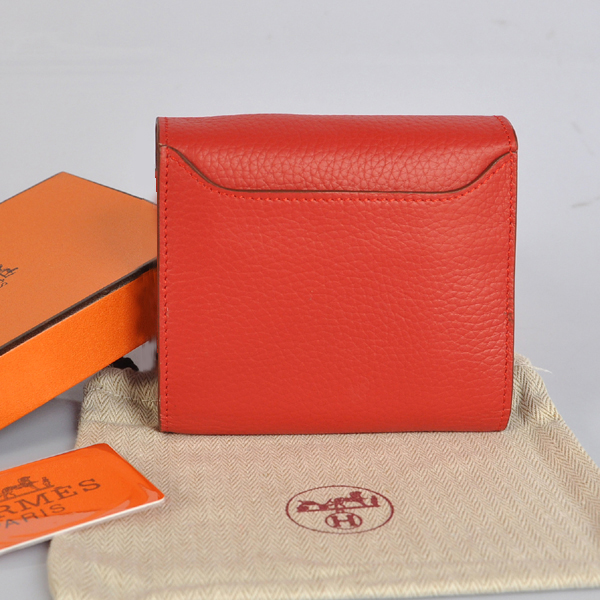 Hermes Constance Wallet clemence leather in Flame