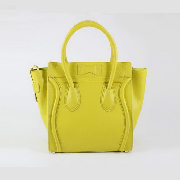 Celine Luggage Bags Medium in Lambskin Yellow