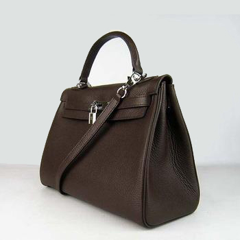 Hermes Kelly 32CM Dark Coffee(silver)