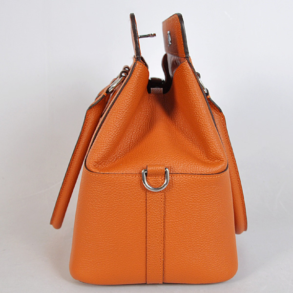 Hermes Tool box bag togo leather in Orange with Silver hardware