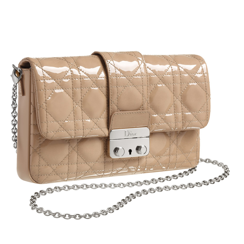 Dior Panarea pouch in light beige patent leather