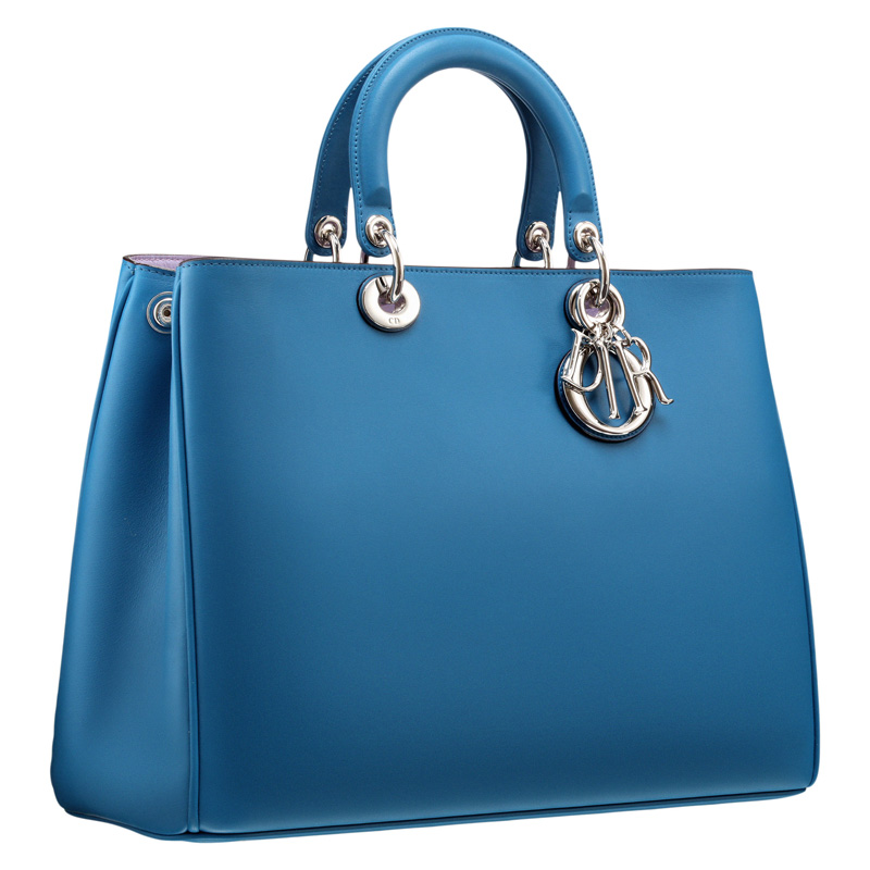 Smooth mykonos blue leather 'Diorissimo' bag