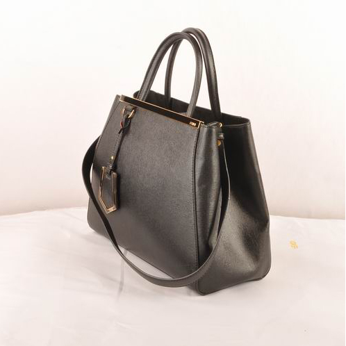 Fendi Fall Winter 2012 2Jours Saffiiano Leather Tote Bag 8BH250S Black
