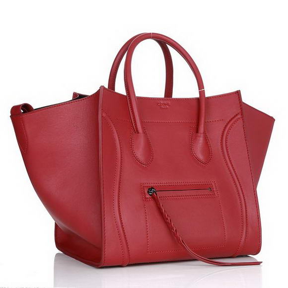 Celine Luggage Phantom Bags in Original Leather Red