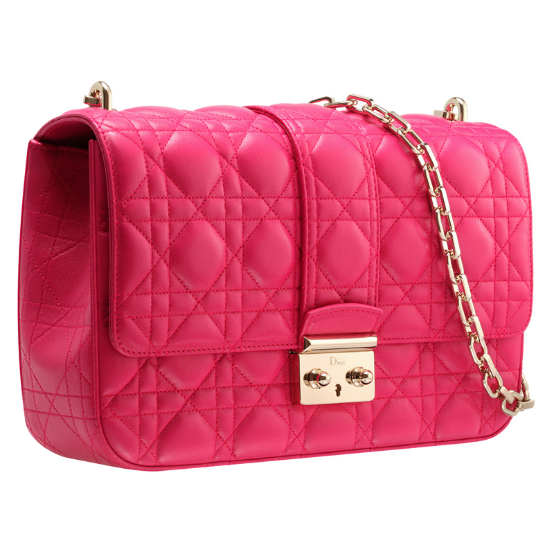 Fuchsia leather 'Miss Dior' bag