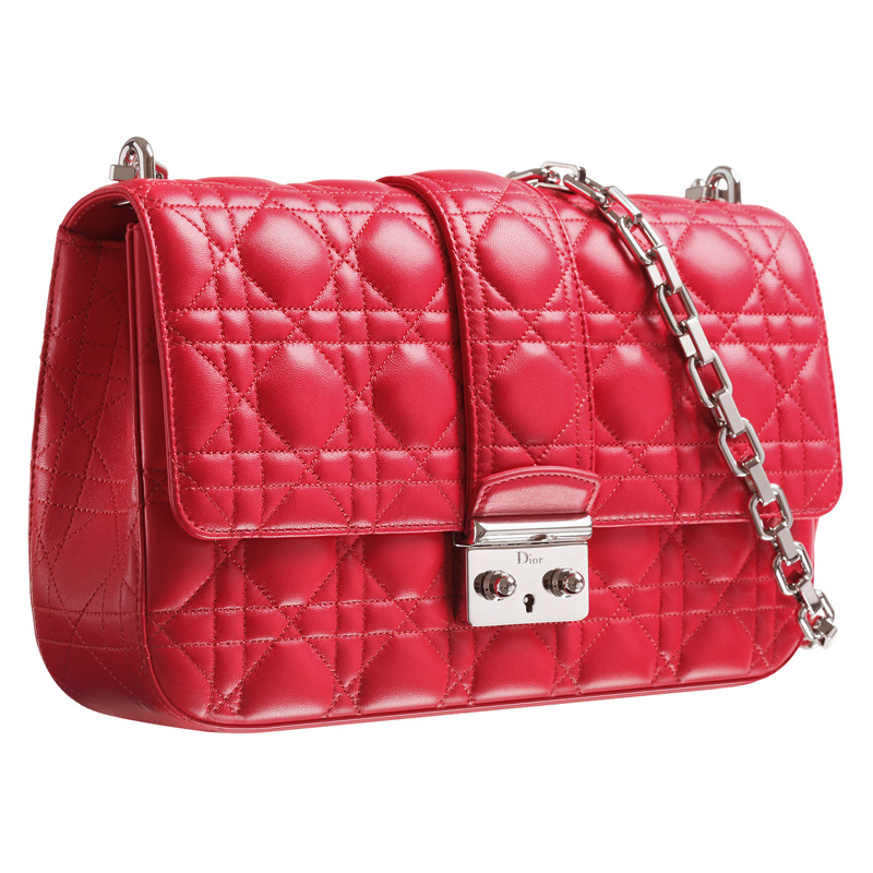 Crimson red leather 'Miss Dior' bag