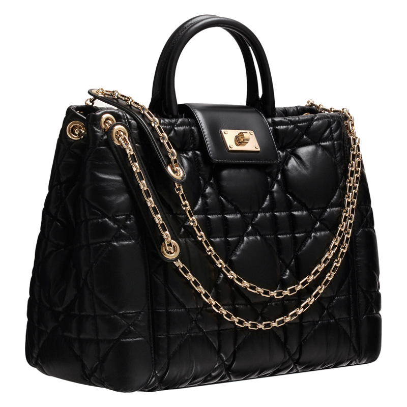 Black leather 'Milly La Foret' shopping bag