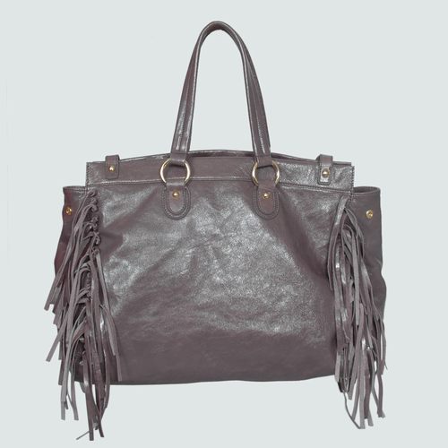 Miu Miu Shiny Leather Tassel Tote Bags 90265 Purple