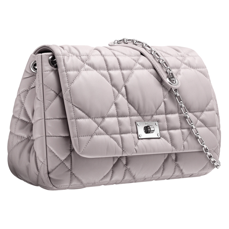 Mink grey leather 'Dior Milly La Foret' bag