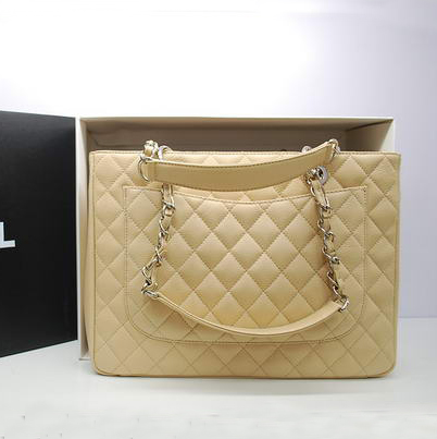 Chanel GST Caviar Leather Coco Bag A36092 Cream Silver